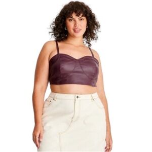New! Women's Strappy Faux Leather Tiny Top - Future
Collective w/Reese Blutstein